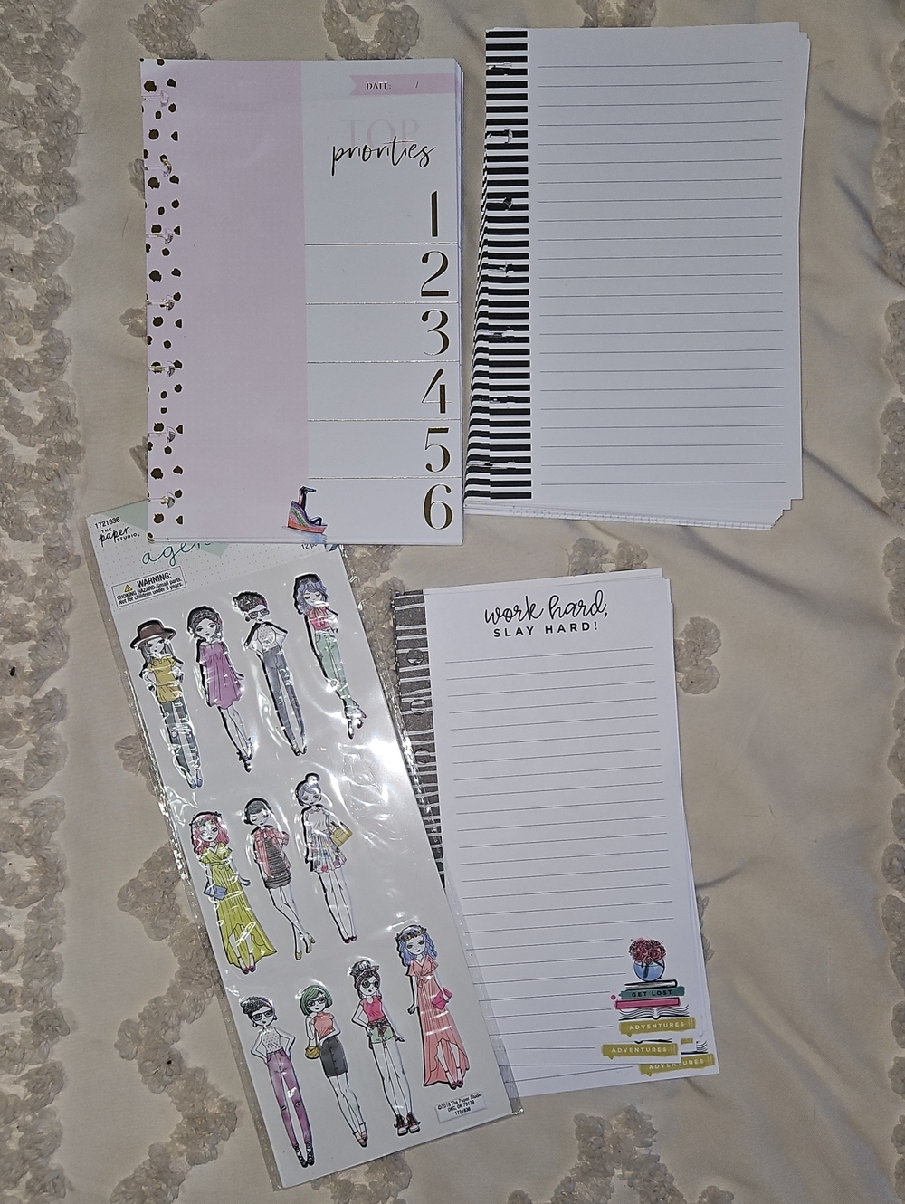 Hobby Lobby Pink & Black Notepad and Sticker Set